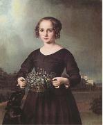 Ferdinand von Rayski Portrait of a Young Girl (mk09) oil on canvas